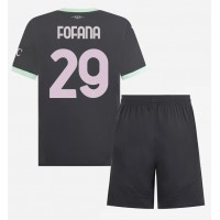 Camiseta AC Milan Youssouf Fofana #29 Tercera Equipación Replica 2024-25 para niños mangas cortas (+ Pantalones cortos)